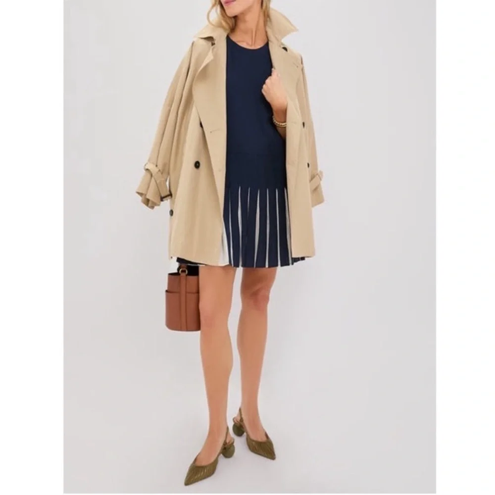 Tuckernuck Navy Pleated Mini Dress